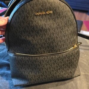 Michael Kors Black and Gold Backpack
